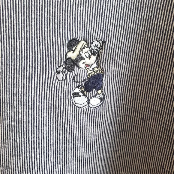 #Disney World Polo Shirt Pinstripe stretch cotton# - Picture 2 of 11